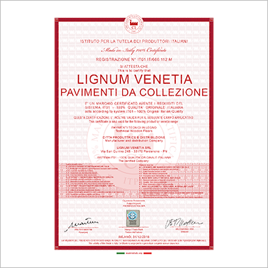 Made in Italy - 100% CERTIFICATE